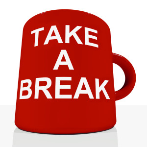 Take A Break Mug Showing Relaxing Or Tiredness
